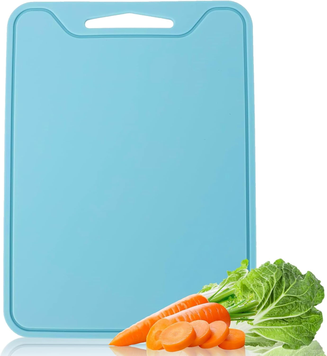 RGHJAR-Flexible Cutting Boards, BPA Free Silicone Non-Slip Chopping Mat for Kitchen, Dishwasher Safe & Space-Saving with Hanging Hole (Blue)