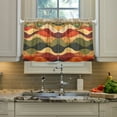 thumbnail image 2 of Yayeee Kitchen Curtains Tier Pair Light Filtering 27"x24" Rod Pocket Short Cafe Window Panel, Abstract Desert Pattern, 2 of 7