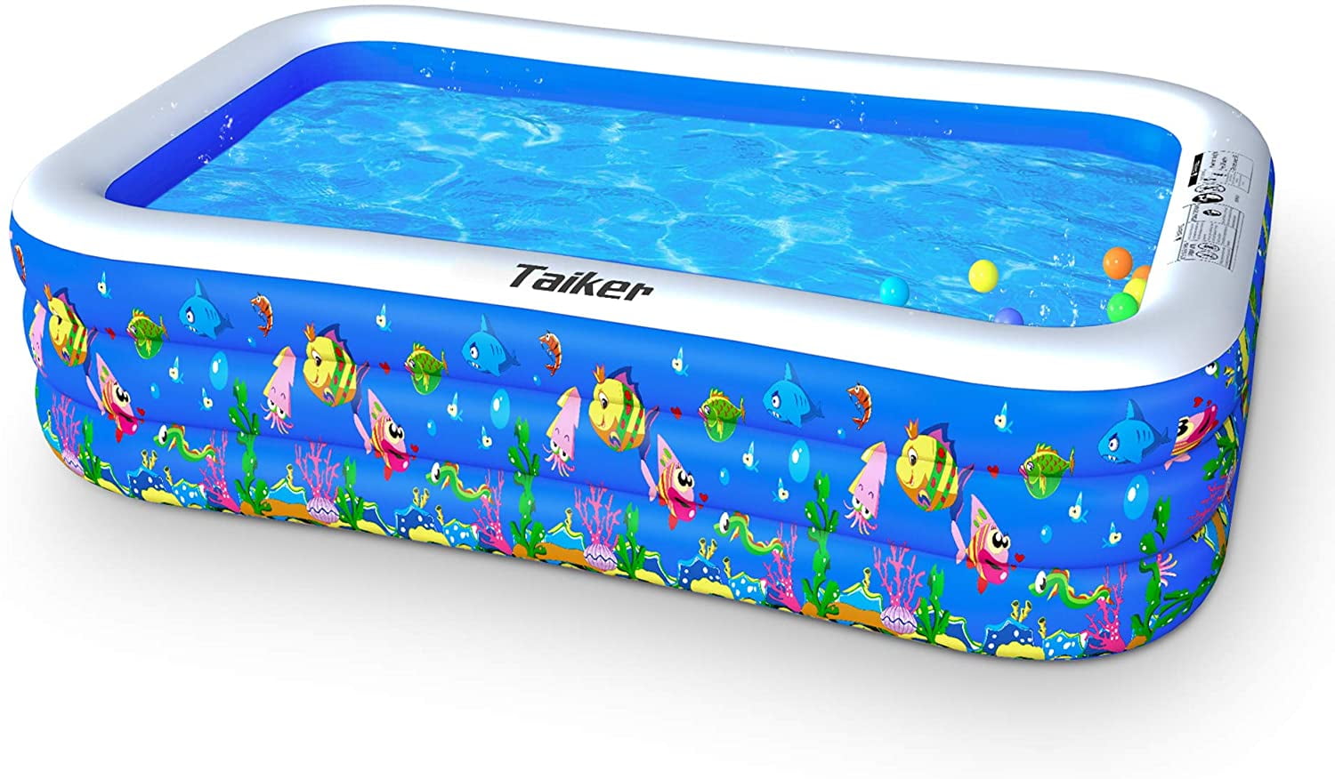 Taiker Inflatable Swimming Pools, Kiddie Pools, Family Lounge Pools, 96