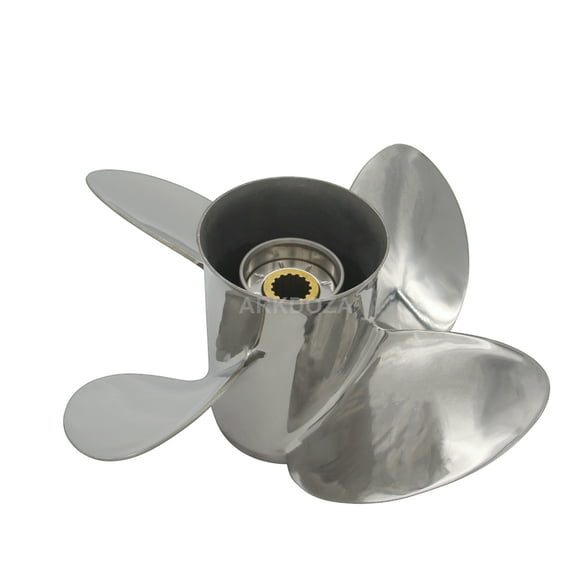 Boat Propeller 13x19 for Suzuki Outboard 60-300HP 4 Blades Stainless Steel 15 Tooth