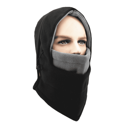 Balaclava Ski Mask - Windproof Fleece Adjustable Winter Mask for Men Women (Black/Gray)