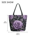 thumbnail image 5 of FORMRS Womens Canvas Tote Bag with Zipper Inner Pocket Shoulder Handbag, Black Roses, 5 of 7