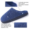 thumbnail image 3 of Memory Foam Slippers for Women and Men Soft Warm House Shoes Indoor/Outdoor Anti-skid Sole, Felt-Blue 38/39, 3 of 7