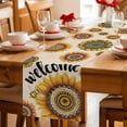 thumbnail image 5 of Welcome Table Runner 70 Inches, Summer Sunflowers Bohemia Floral Rustic Beige Bed Runner Dresser Scarves Tabletop for Indoor Outdoor Parties/Ceremony/Banquet, 13" x 70", 5 of 9