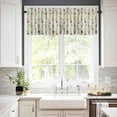 thumbnail image 3 of Christmas Kitchen Curtains and Valances Set, Rod Pocket Curtains Tier Farmhouse Window Curtains 24 Inch Length, Xmas Leaves Ball Star Berry Retro Rustic 3 Piece Kitchen Curtains Set, 3 of 6