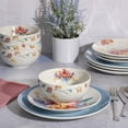thumbnail image 5 of Spice by Tia Mowry Goji Blossom 12 Piece Decorated Porcelain Dinnerware Set - Blue, 5 of 5