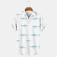 thumbnail image 2 of Jinhomg Men's Vacation Beach Shirts Cute Shark Print Hawaiian Shirt Lightweight Breathable Short Sleeve Button Down Aloha Shirts Seasonal Sale White XXXXL, 2 of 8