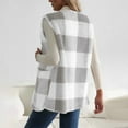 thumbnail image 5 of HAJWOH Women's Plaid Vest Button Down Sleeveless Shacket Shirt Jacket Light Gray XXL, 5 of 5