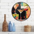 thumbnail image 3 of Yayeee Wall Clock Battery Operated 11.9" Silent Quartz Non-Ticking for Living Room Decor, Art Cocktails, 3 of 8