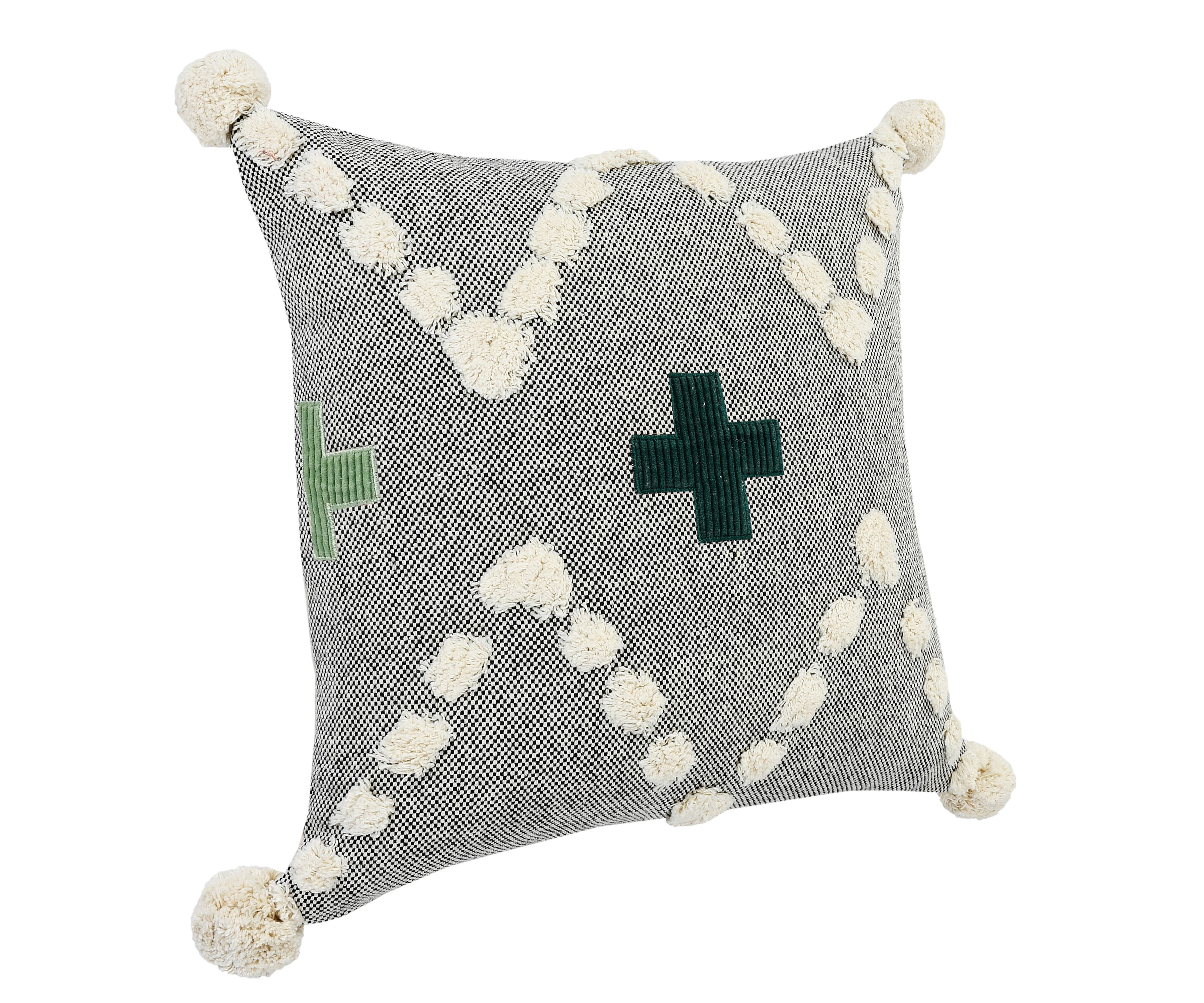 Harlow Hill Aaron 20" x 20" Chevron Cotton Adult Decorative Feather Filled Pillow, Gray/Multicolor