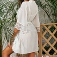 thumbnail image 2 of Aayomet Lingerie for Women Women Lace Kimono Robe Chiffon Lingerie Mesh Chemise,White S, 2 of 4