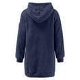 thumbnail image 3 of Women Casual Hooded Loose Zipper Dress - Pocket Pullover, V-Neck, Short Sleeve, Mini Length, Polyester Fabric, S-XXXL, 3 of 4