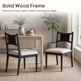 thumbnail image 6 of Dayalane Mid-Century Farmhouse Rattan Back Upholstered Dining Chair Set of 6, Woven Kitchen Chair with Solid Wood Frame for Breakfast, Restaurant, Bistro, Linen Black, 6 of 8