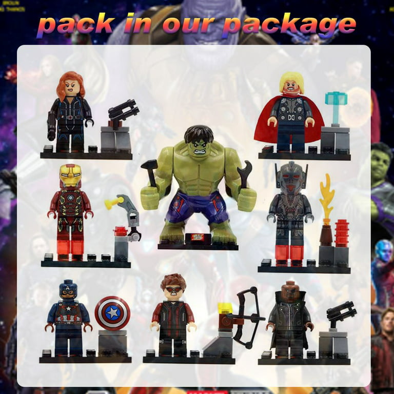 8 Pcs Superhero Action Figures Battle Hero Minifigures Building Blocks Toys  Birthday Gift for Kids Boys Fans Collections and Display Super Hero Toys 