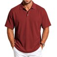thumbnail image 2 of Fanshiluo Men's Checkered Print Short Sleeve Polo Shirt, Casual Collared Golf T-Shirt,Size:XXL,Big and Tall Men, 2 of 7