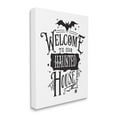 thumbnail image 3 of Welcome Haunted House Halloween Bat Spider Webs Inspirational Graphic Art Gallery-Wrapped Canvas Print Wall Art, 3 of 5