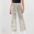 thumbnail image 2 of NAISIBABY Flare Pants for Girls, Stretchy Soft with Pockets High Waist Kids Casual Stage & Party Wear Dress-Up Pants Silver Size 11, 2 of 4