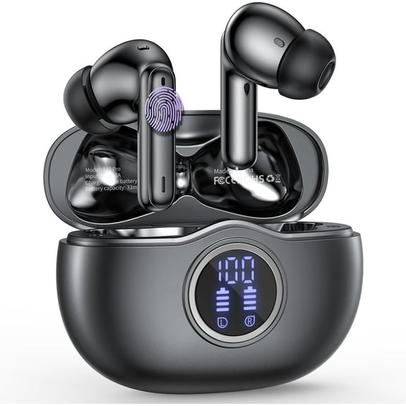 CACOCO-Wireless Earbuds 50Hrs Playtime Bluetooth Earbuds Built In Noise Cancellation Mic With Charging Case, Bluetooth Headphones With Stereo Sound, Ipx7 Waterproof Ear Buds For Iphone And Android