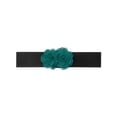 thumbnail image 1 of Cinturón Elástico Ancho INSPIRE CHIC para Mujeres, Corsé Estirable de Doble Flor Grande, Elegante y Casual para Vestido 68x6cm/26.8x2.4 pulgadas (LxA) Verde Teal Profundo, 1 of 6