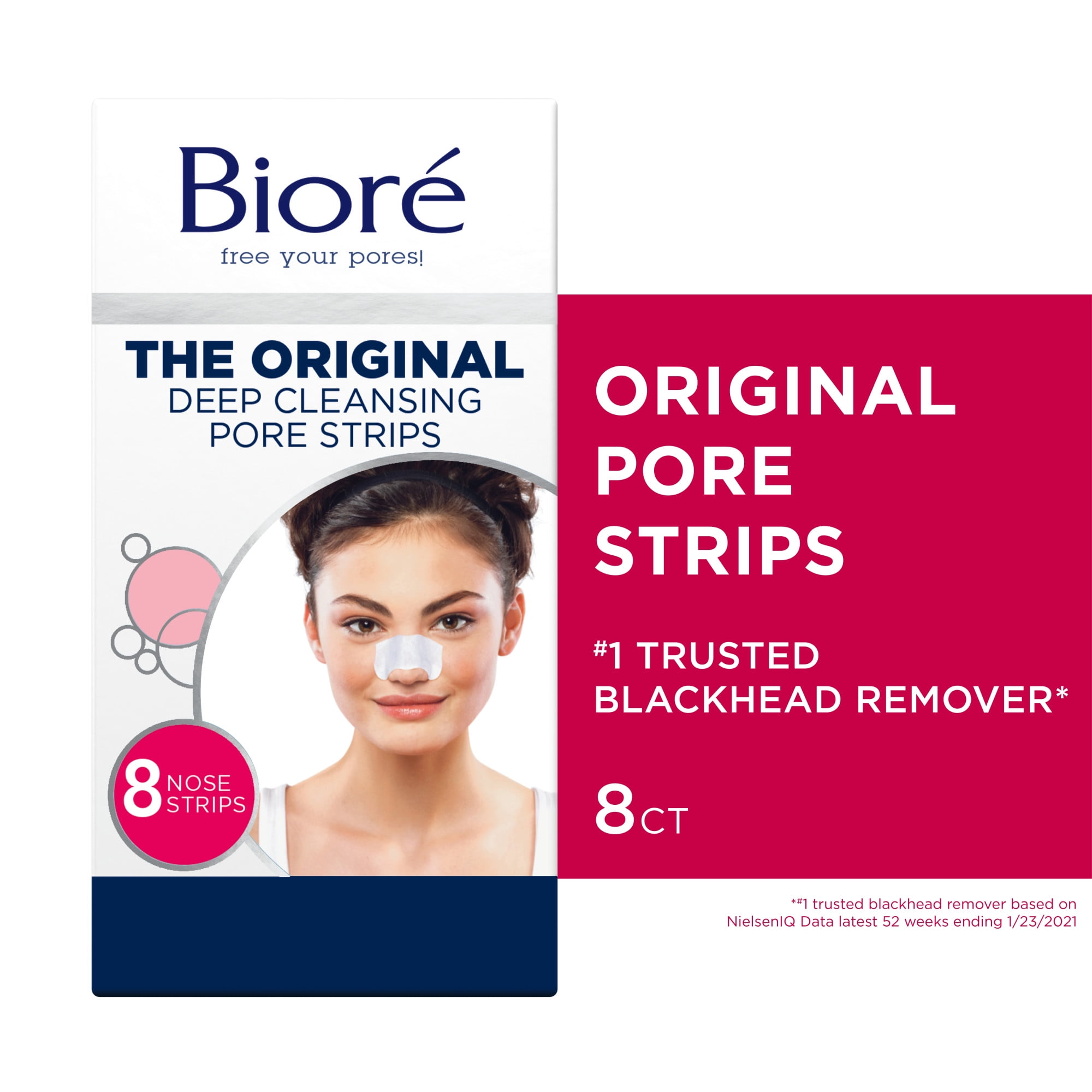 Biore Original Blackhead Remover Deep Cleansing Pore Strips, 8ct