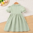 thumbnail image 4 of Auroural Toddler Girl Clothes 3T Children's Striped Lapel Short Sleeved Dress Girls' Summer Casual And Comfortable Dress 3-4 Years, 4 of 7