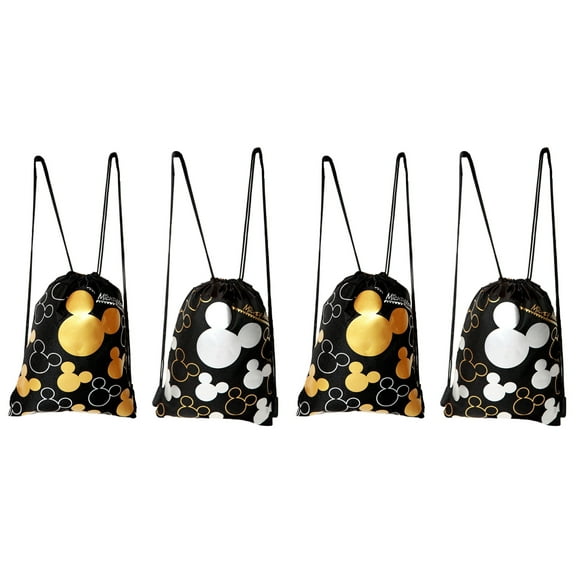 4 Pcs Disney Mickey Mouse Backpack Drawstring Sling Tote Bag