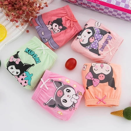 5Pcs Sanrio Kuromi Children Cotton Underwear Cute My Melody Anime Print Panty Kids Kawaii Soft Breathable Briefs Girl