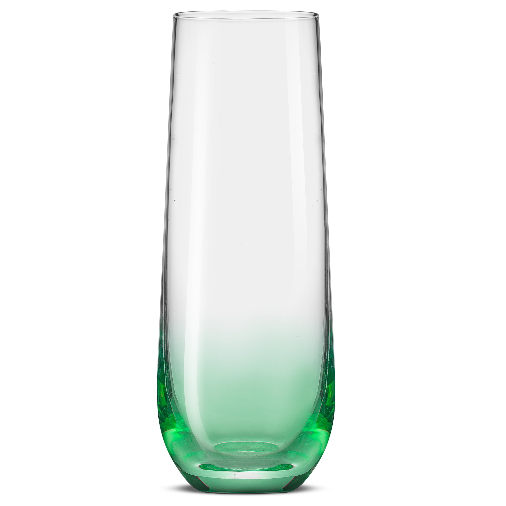 Hue Colored Stemless Champagne Glasses, Colorful Champagne Flutes, Mimosa Party Glasses (Set of 6)