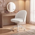 thumbnail image 1 of Homall Home Office Chair Adjustable Vanity Chairs Mid Back Rolling Task Chairs for Bedroom, Living Room or Study, White, 1 of 7