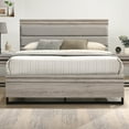 thumbnail image 5 of Roundhill Furniture Alvear Upholstered Wood Wallbed Bed with White LED Lights, 2 Nightstands, Weathered Gray, Queen, 5 of 10