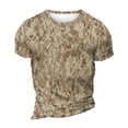 thumbnail image 5 of Dresfit Men's Gym Shirt Short Sleeve Crew Neck Work Out Tees Camouflage Lightweight Cotton Tennis Tops Basic Relaxed Fit T Shirts Beige 3XL, 5 of 6