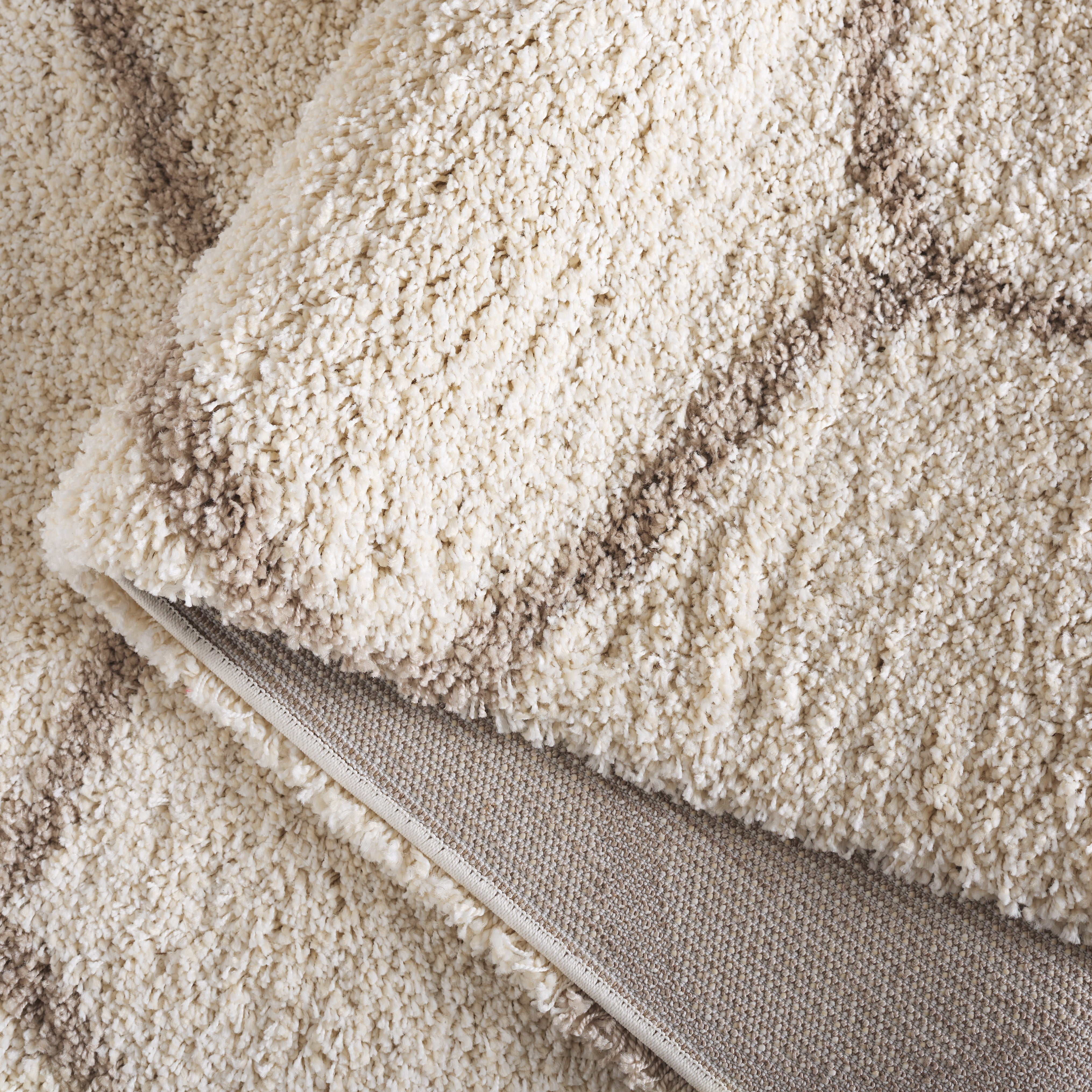 Safavieh Hudson Arline Geometric Shag Area Rug, Ivory/Beige, 5'3" x 5'3" Round