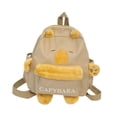 thumbnail image 2 of Mochila de peluche de capibara, gran capacidad, informal, ligera, para la universidad. Oreja amarilla, 2 of 9