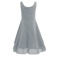 thumbnail image 2 of Eandarui Kids Sleeveless Flower Girls Dress Knotted Waist Chiffon Evening Dress Pageant Wedding Grey 14, 2 of 7