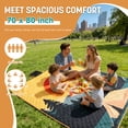 thumbnail image 4 of Tirrinia Waterproof Picnic Blanket with Sherpa Lining, Windproof Triple Layers Warm Comfy Foldable for Camping Stadium, Beach, Picnic, Grass, Concerts, Car, Dog, 70“X 80", 4 of 8