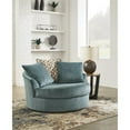 thumbnail image 4 of Bowery Hill Contemporary Corner-blocked frame Blue Oversized Swivel Accent Chair, 4 of 6
