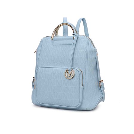 MKF Collection Torra Women's Backpack, Vegan Leather Bookbag Purse for Travel, Work and School by Mia K. - Light Blue