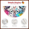 thumbnail image 3 of Sikiie Cool Colorful Wolf Nativity Christmas Tree Skirt, Jesus Christian Winter Holiday Tree Mat Decoration(30-48IN)48", 3 of 6