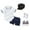 White, variant on Toddler Boy Outfits Party Romper Shorts Hat Socks Shoes 5 Piece Set Little Gentlemen Baby Boy Clothes Blue 0 Months-6 Months