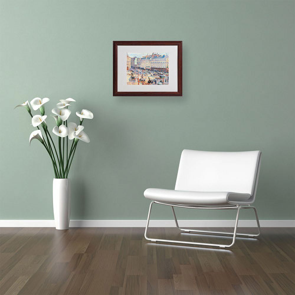Trademark Fine Art "Place du Havre 1893" Canvas Art by Camille Pissarro, Wood Frame
