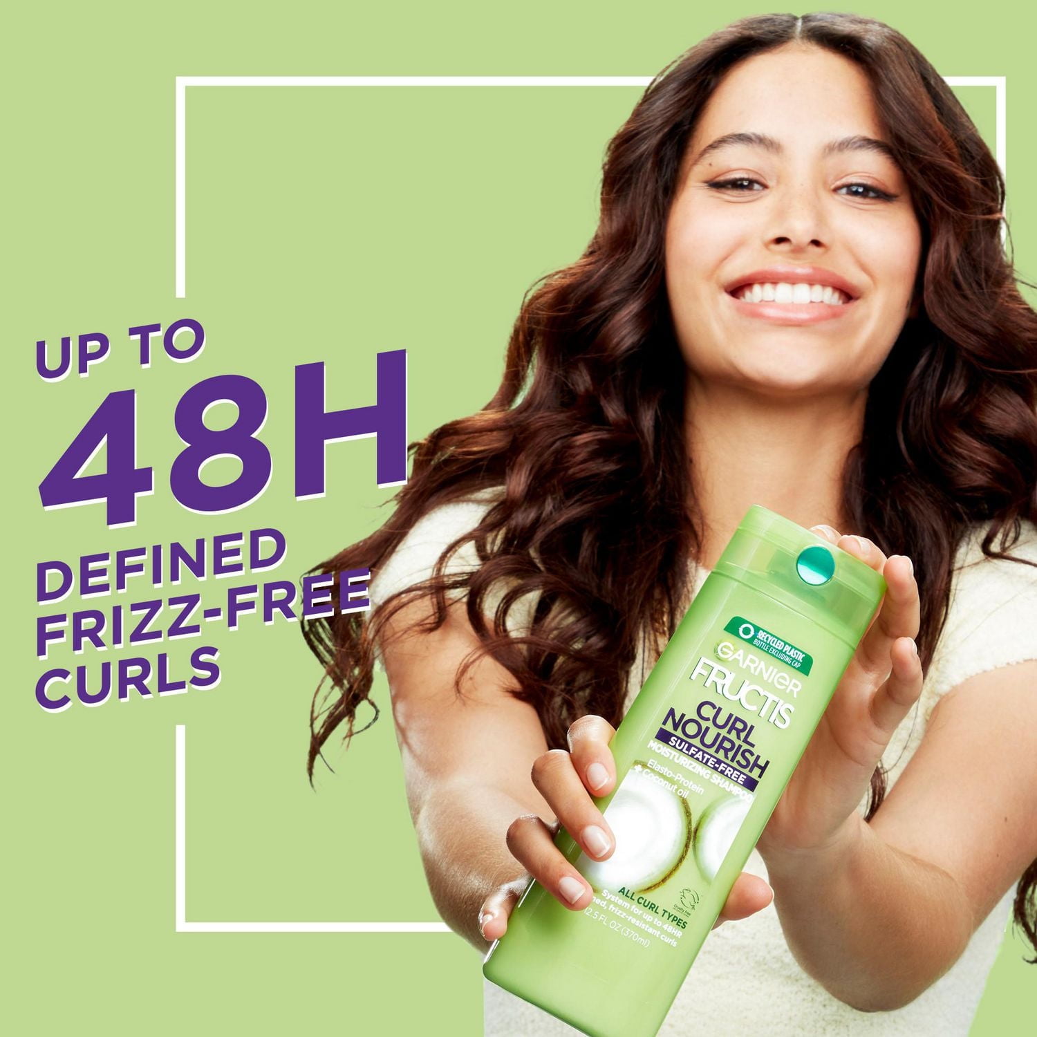 Garnier Fructis Curl Air Dry Hair Cream, Sulfate Free, Coconut Oil & Elasto-Protein, 300 mL
