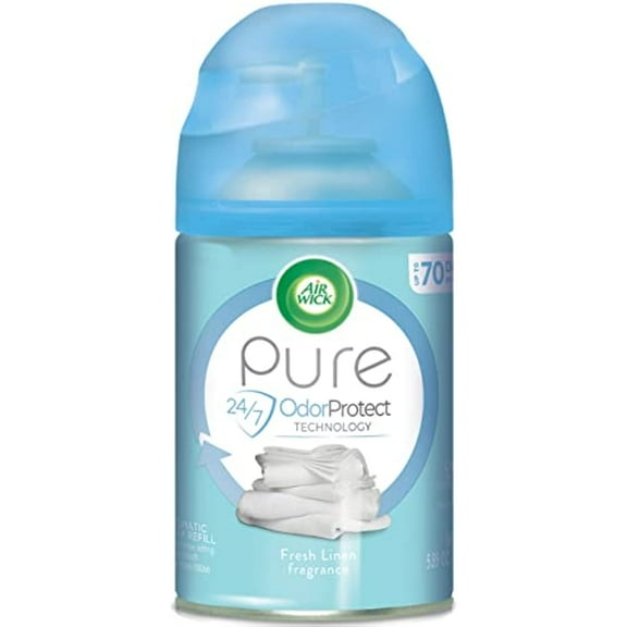 Air Wick Pure Freshmatic Refill Automatic Spray, Fresh Linen, Air Freshener, Essential Oils, Odor Neutralization, 5.89 Oz, Packaging May Vary