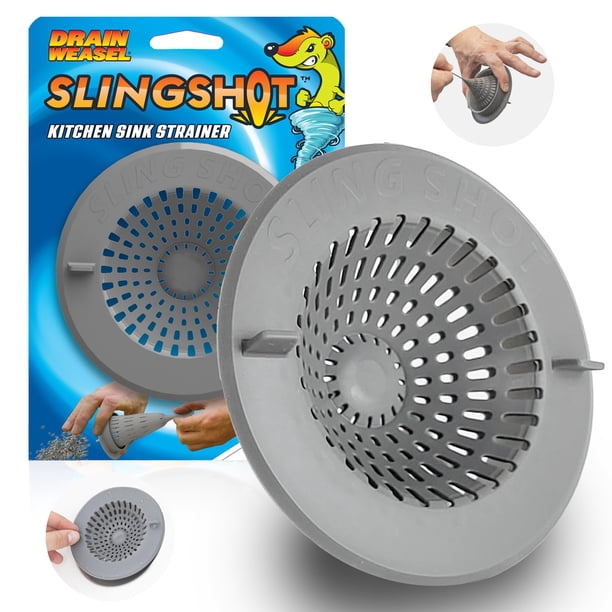Colador para desagüe de fregadero de cocina con diseño de resortera de silicona