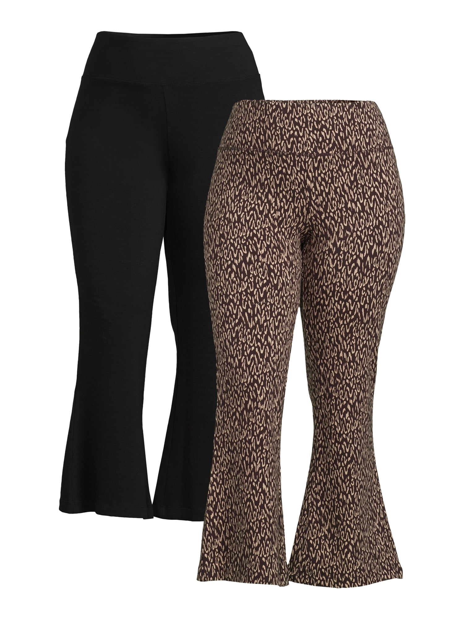 Terra & Sky Women's Plus Size Flare Leggings, 2-Pack