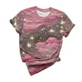thumbnail image 1 of Fiudx Camisetas para Mujer Blusas Informales de Manga Corta con Cuello Redondo y Estampado a La Moda para Mujer, 1 of 3