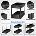 thumbnail image 5 of Teissuly 2-Tier Sliding Cabinet Basket Organizer Drawer,Multi-Purpose Under Sink Organizers&Storage for Bathroom Kitchen Under Bathroom Sink Organizer with Hook The Bottom Slide Out Basket and Handle, 5 of 9