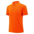 thumbnail image 2 of USNSM Men's Solid Color Quick-Dry Active Shirts Short Sleeve Performance for Golf Tennis Daily Casual Collared T-Shirt Orange M, 2 of 7