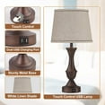 thumbnail image 3 of NATYSWAN Table Lamps for Bedrooms Set of 2, Touch Bedside Lamps with USB Charging Ports, 3-Way Dimmable Nightstand Lamp, Bulbs Included, 3 of 9