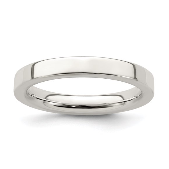 925 Sterling Silver 3mm Comfort Fit Flat Size 4.5 Band Ring