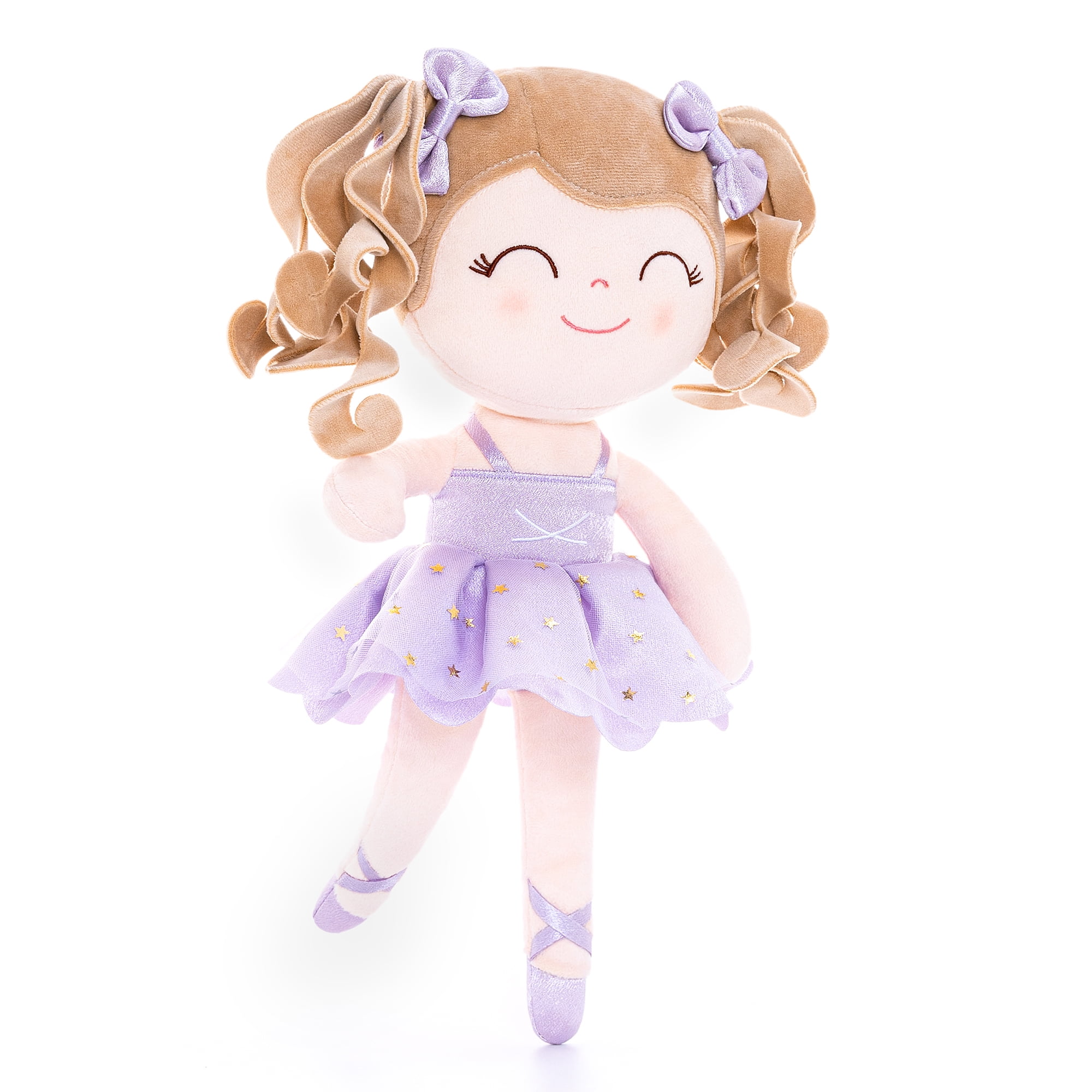 Gloveleya Baby Girl Gifts Plush Dolls Toddler Stuffed Doll Soft Girls Toy Ballerina Lavender 13 Inches with Gift Box